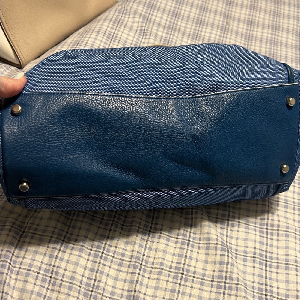 Coach Blue Denim purse with Carriage Design Coach Edie - Picture 6 of 13